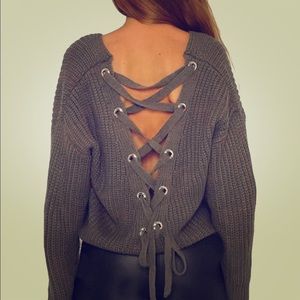 Knitted slouch sweater